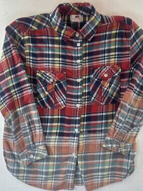 PANACHE Apparel Plaid Flannel Men’s Size Large Factory Washed Look Y2¥ Preppy
